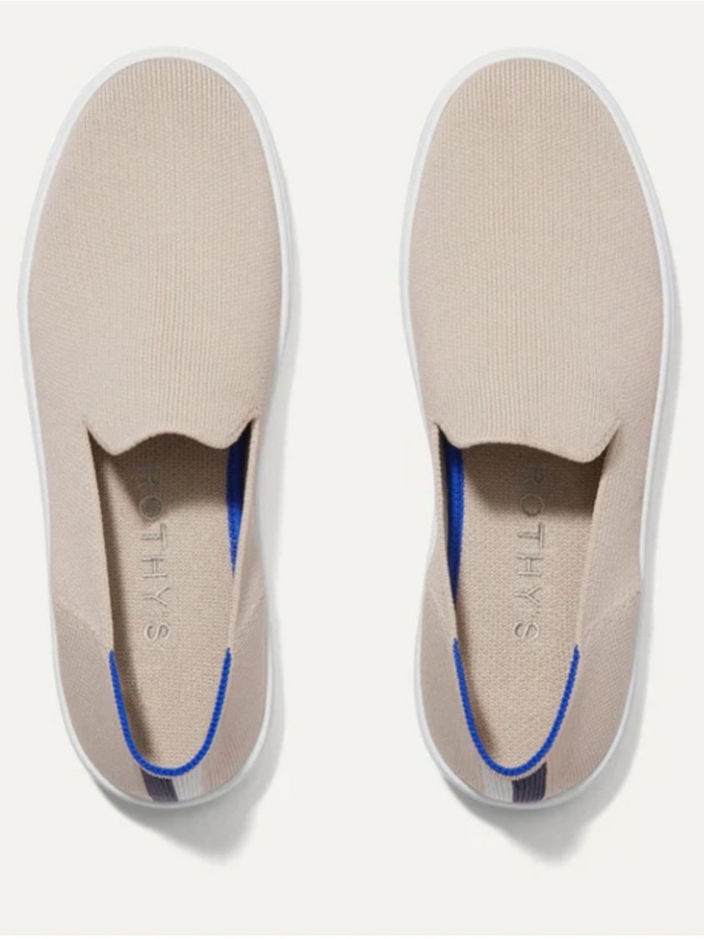 Rothy’s The Original Slip On Sneaker Flats Shoes Loafers Womens 7.5 Ecru Almond